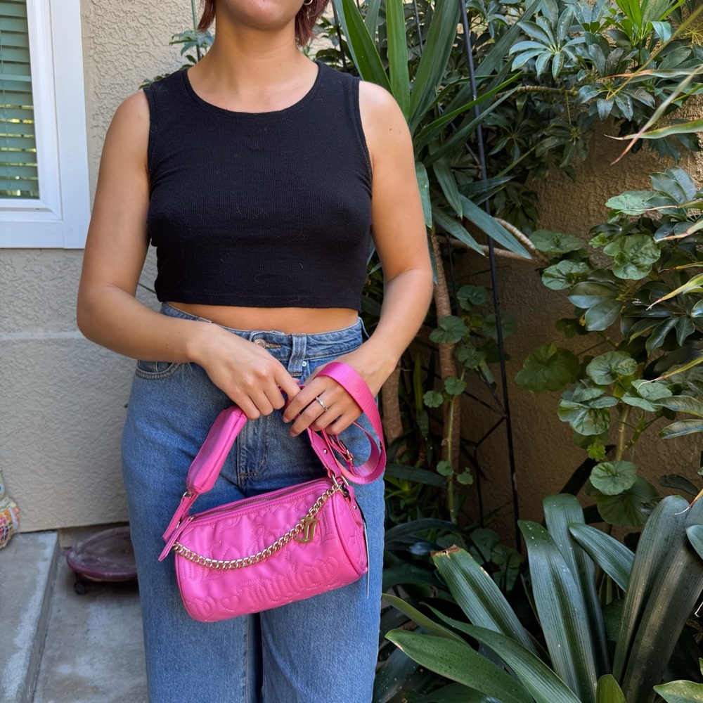 New Juicy Couture Vibrant Pink Crossbody Bag with Pouch